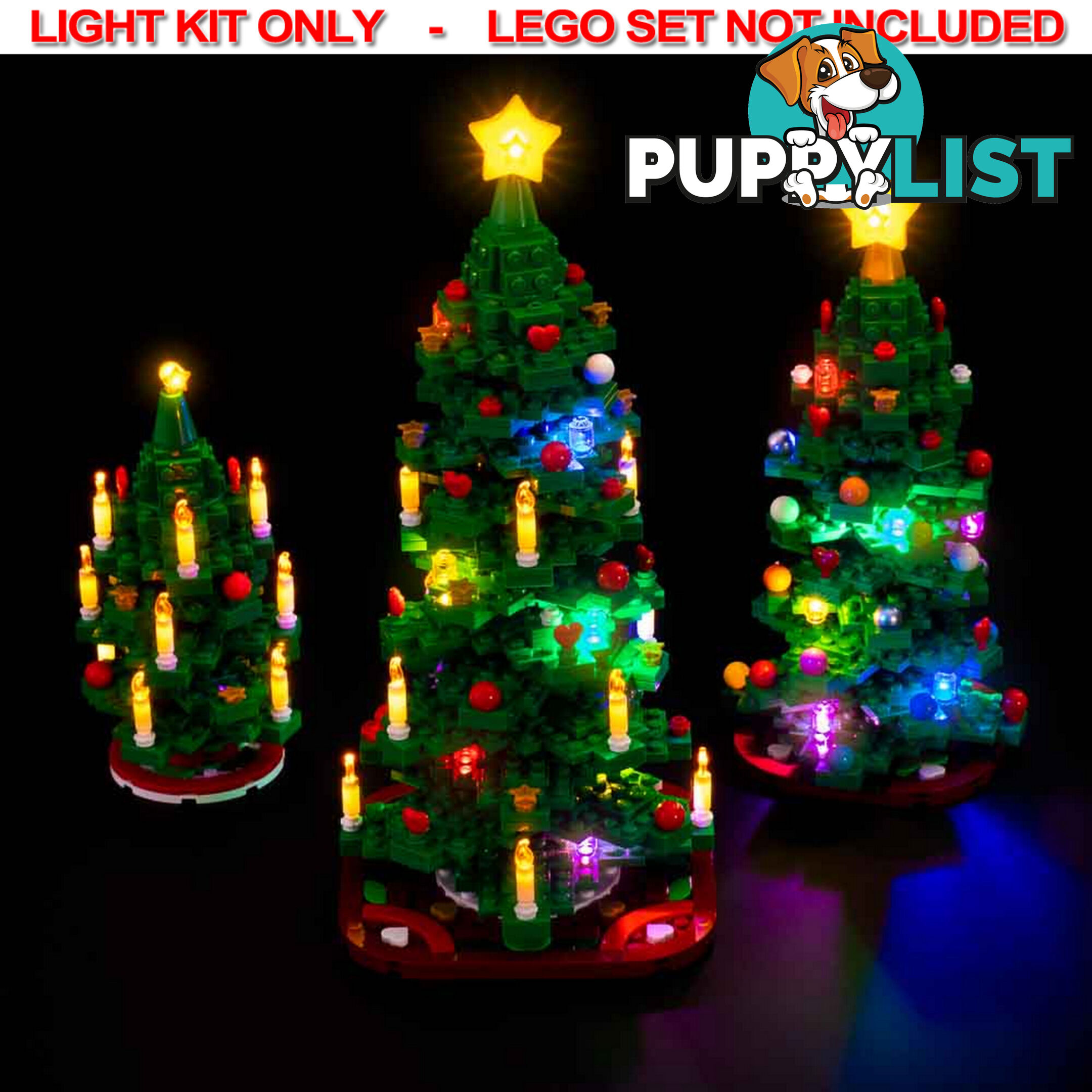 LIGHT KIT for LEGO Christmas Tree 2-in-1 40573 - Light My Bricks - 754523893624