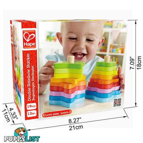 Hape -  Double Rainbow Stacker - Ughe0406 - 6943478002531