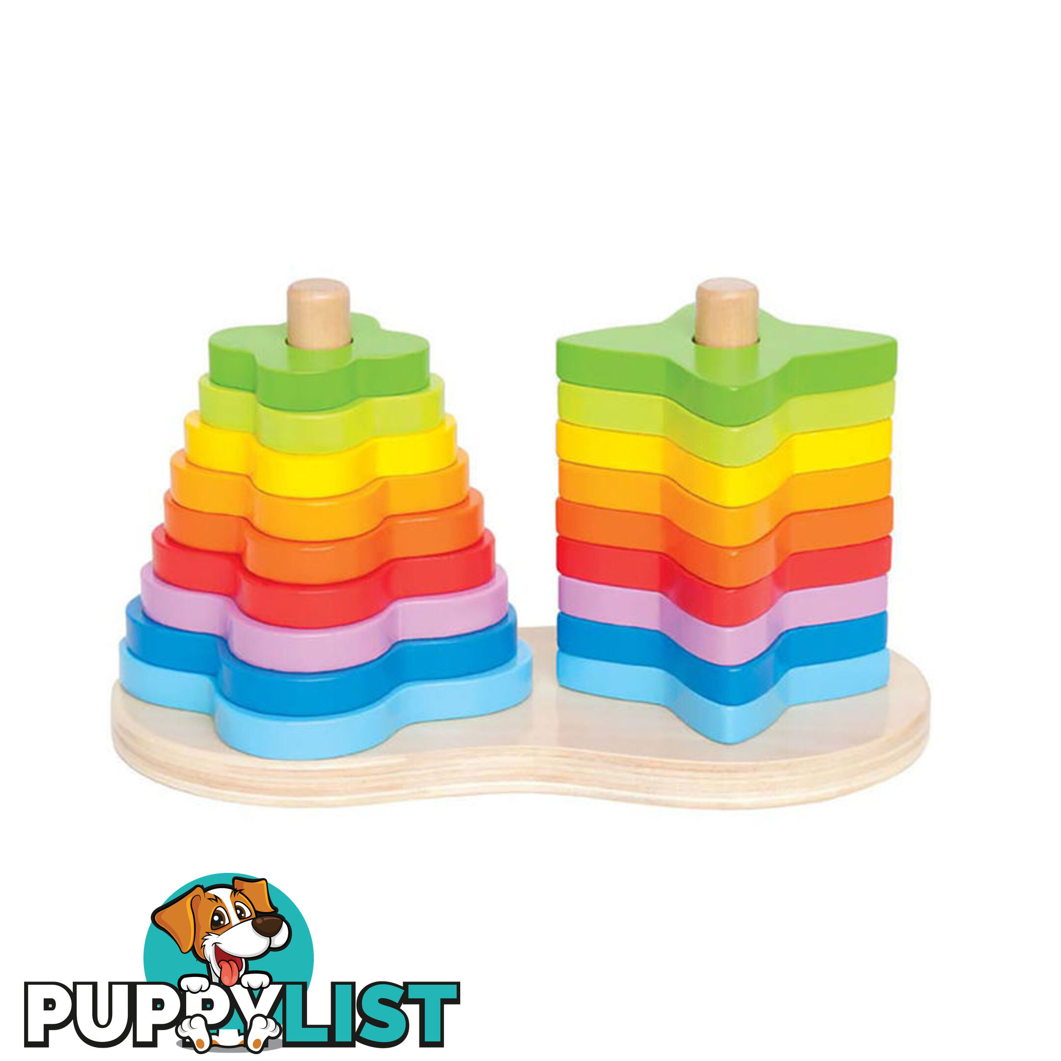 Hape -  Double Rainbow Stacker - Ughe0406 - 6943478002531