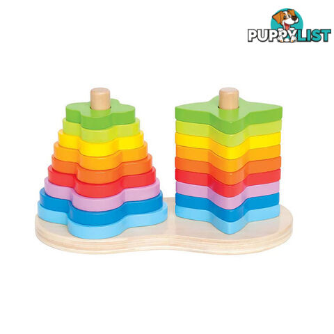 Hape -  Double Rainbow Stacker - Ughe0406 - 6943478002531