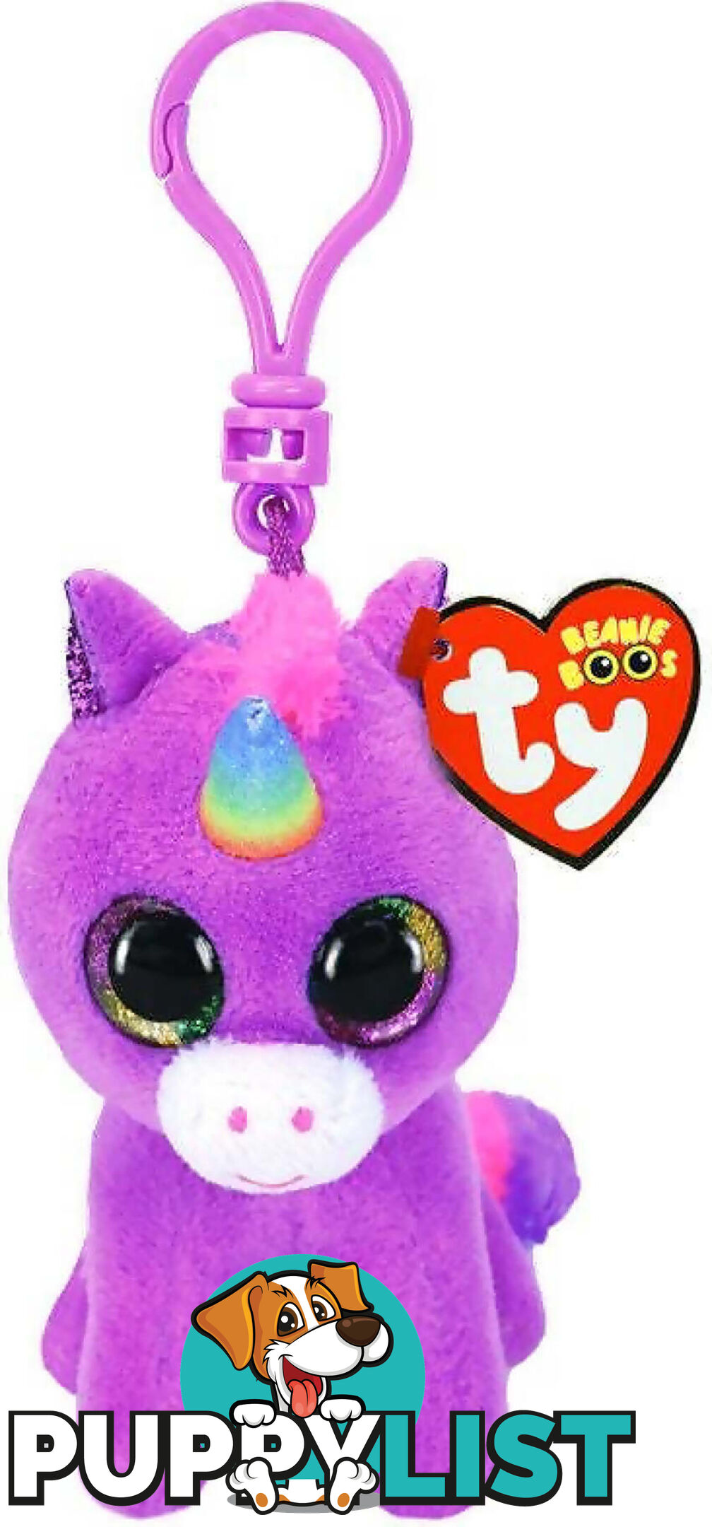 Ty Beanie Boos - Clip On Rosette The Purple Unicorn 10cm - Bg35238 - 008421352388