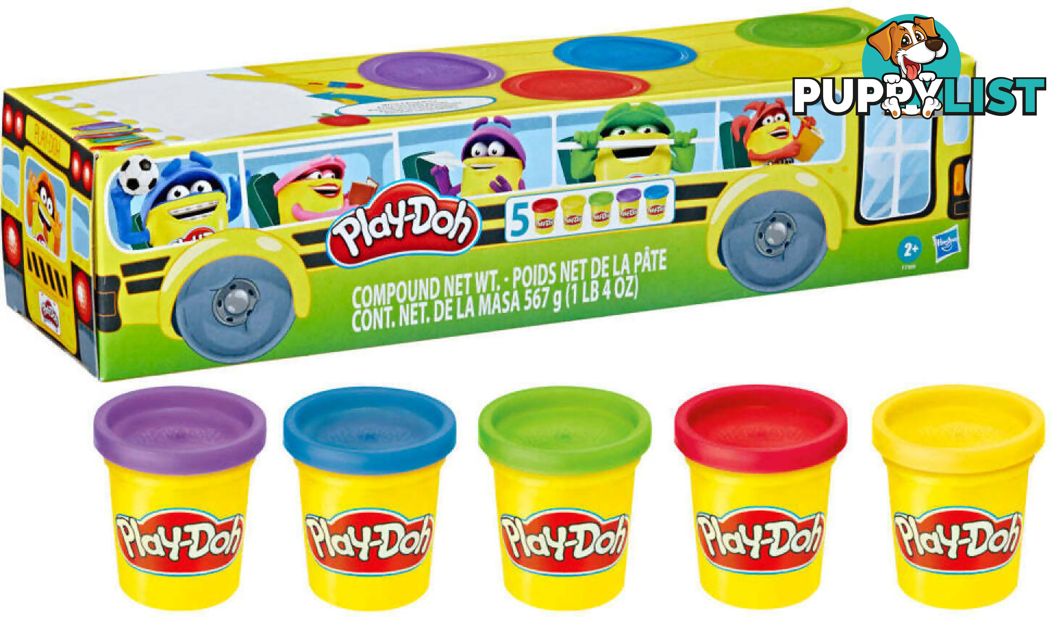 Play-doh - School Bus Back To School 5 Pack - Hbf7368as01 - 195166218601