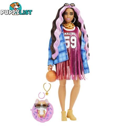 Barbie Doll And Accessories Barbie Extra Doll With Pet Corgi Basketball Jersey - Mahdj46 - 194735024438