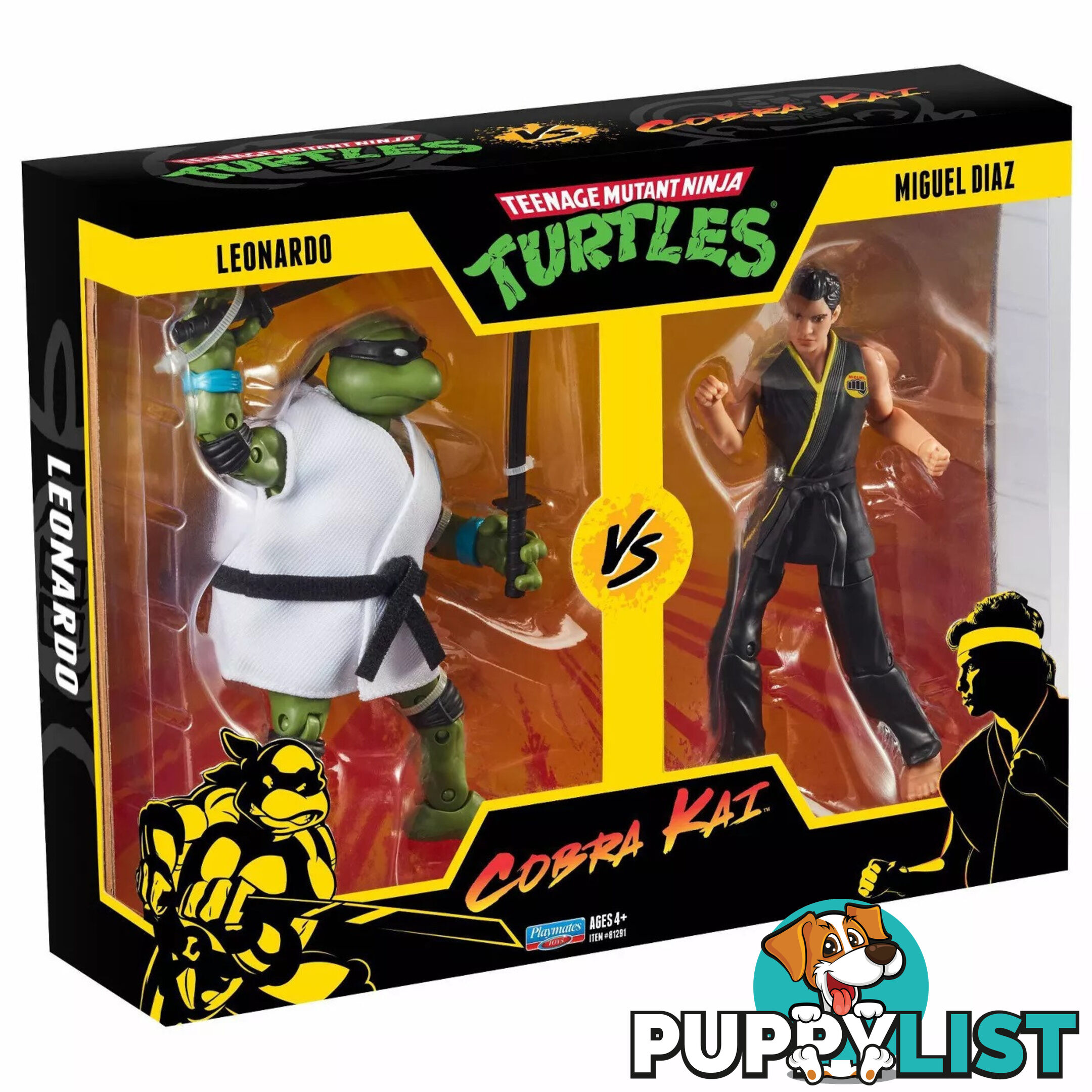 Teenage Mutant Ninja Turtles - Cobra Kai - Leonardo Vs Miguel Diaz 2 Pack Figurine Playset Hs81291 - 043377812913