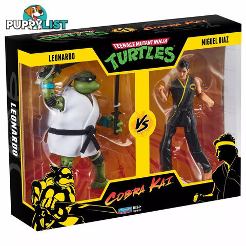 Teenage Mutant Ninja Turtles - Cobra Kai - Leonardo Vs Miguel Diaz 2 Pack Figurine Playset Hs81291 - 043377812913