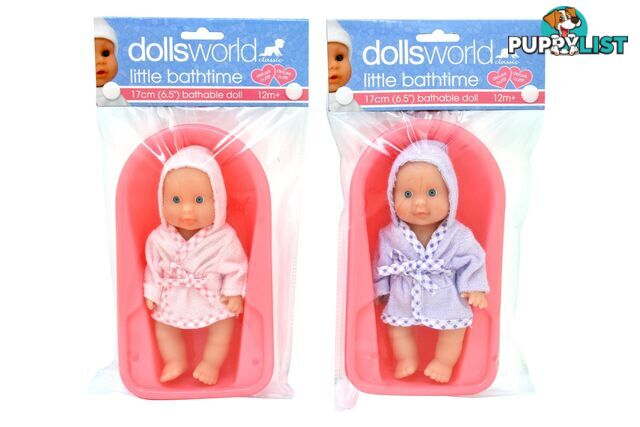 DollsWorld - Little Bathtime 17cm Bathable Doll Assorted Styles - Art65638 - 5018621602201