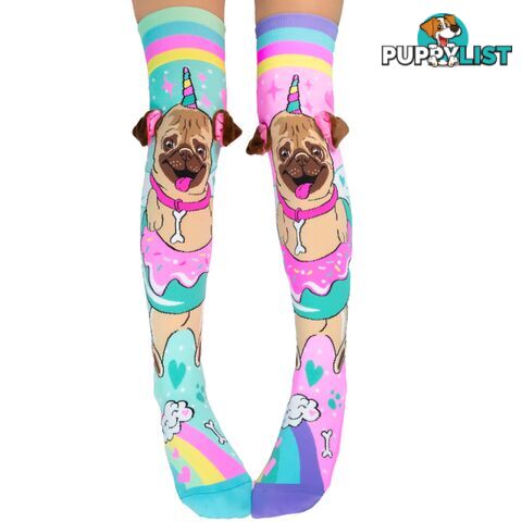 Madmia - Unicorn Pug Socks Kids & Adults Age 6y+ - Mumm146 - 9355645001556