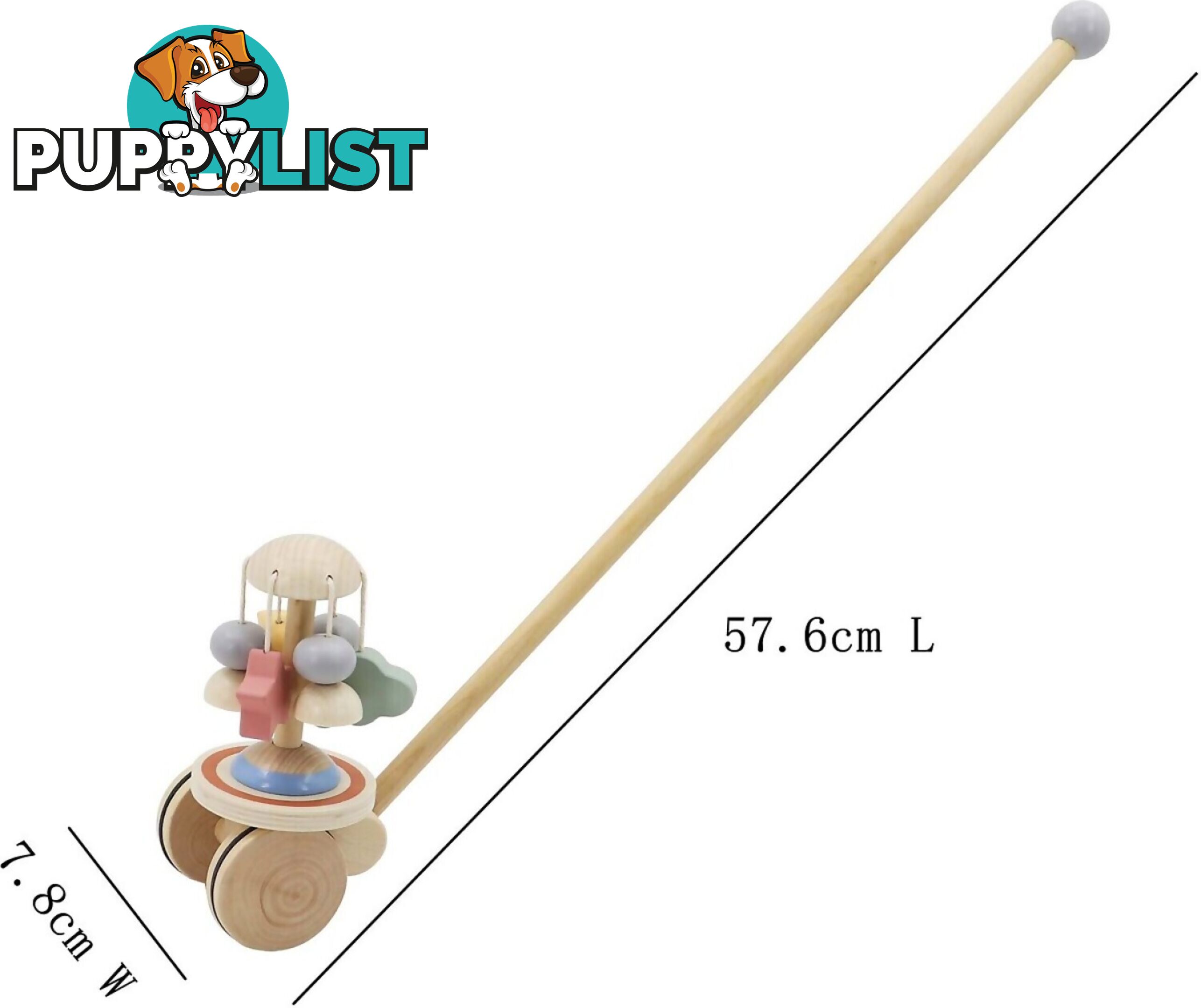 Kaper Kidz - Calm & Breezy Wooden Push Along Spinning Carousel - Elng23757 - 9322966981485