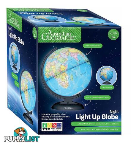 Australian Geographic - Nightlight Globe 20cm - Mdagdsgg200l - 9340816012257