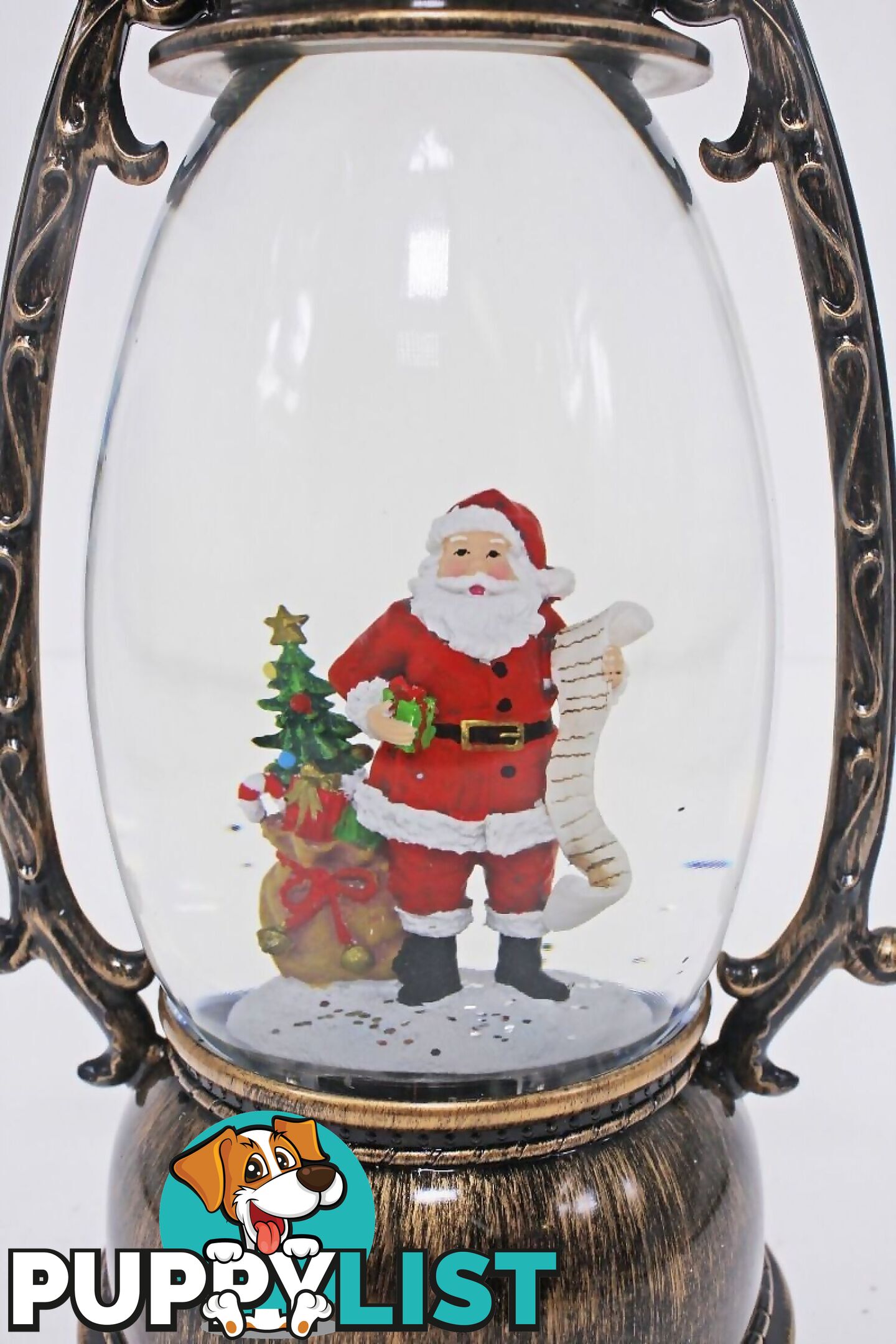 Cotton Candy - Xmas Brass Oval Lantern Santa List - Ccxac019 - 9353468011547