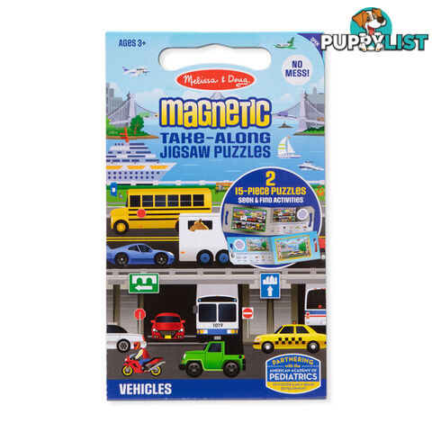 Melissa & Doug - Take Along Magnetic Jigsaw Puzzles - Vehicles Mnd32830 - 000772328302