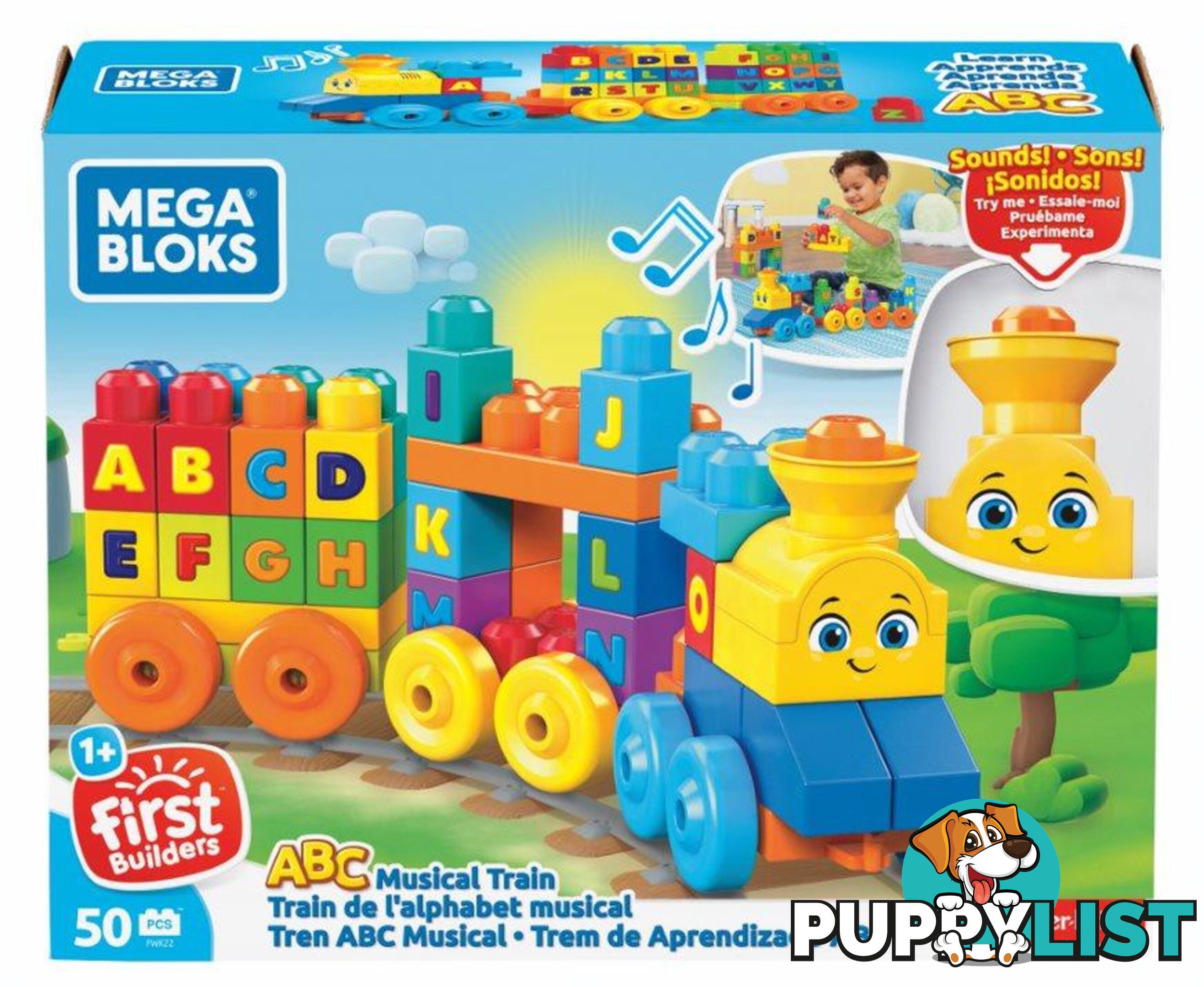 Mega Bloks - ABC Learning Train Mafwk22 - 887961675832