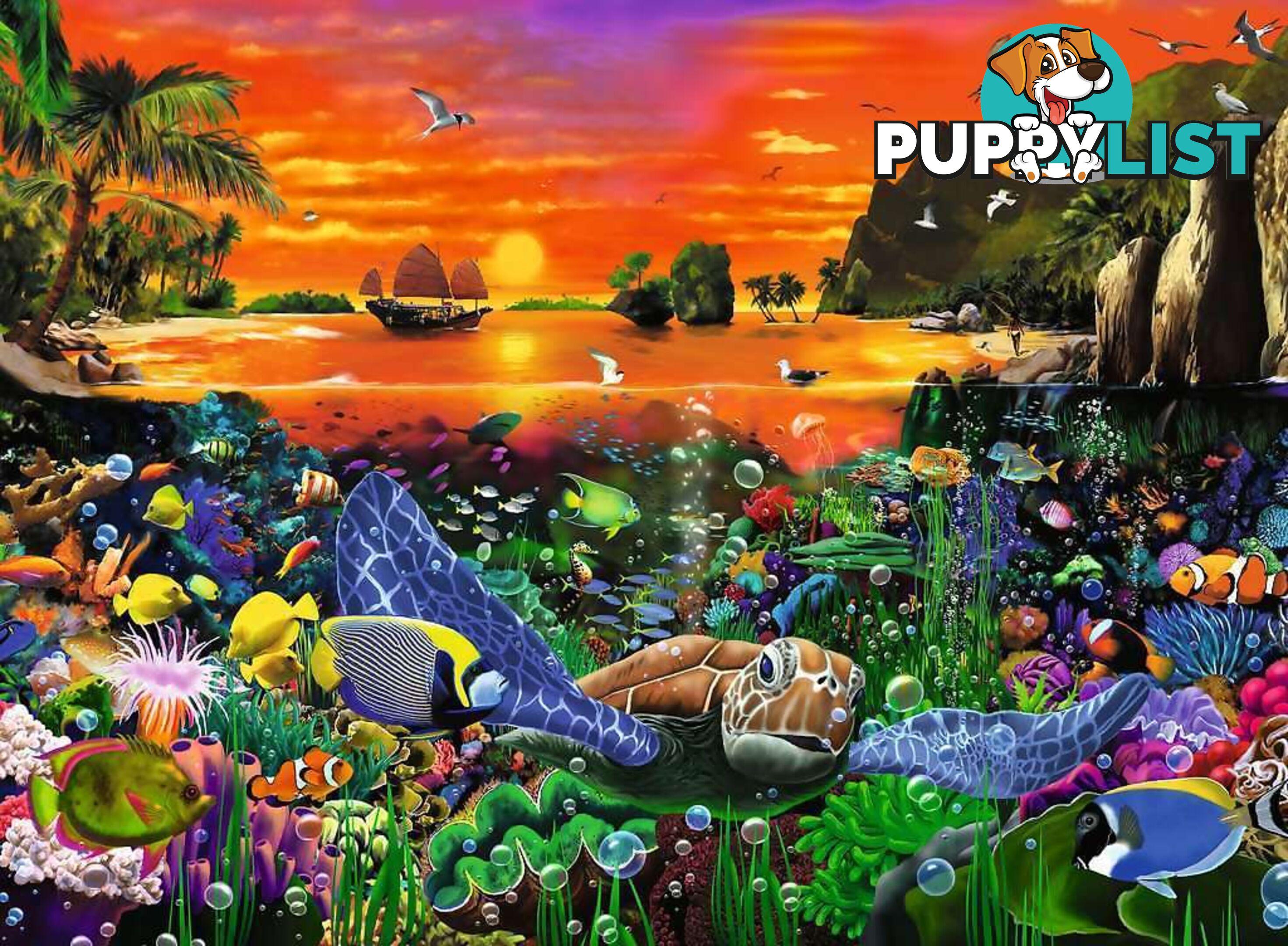 Ravensburger - Turtle In The Reef Underwater World Jigsaw Puzzle 500pc - Mdrb16590 - 4005556165902