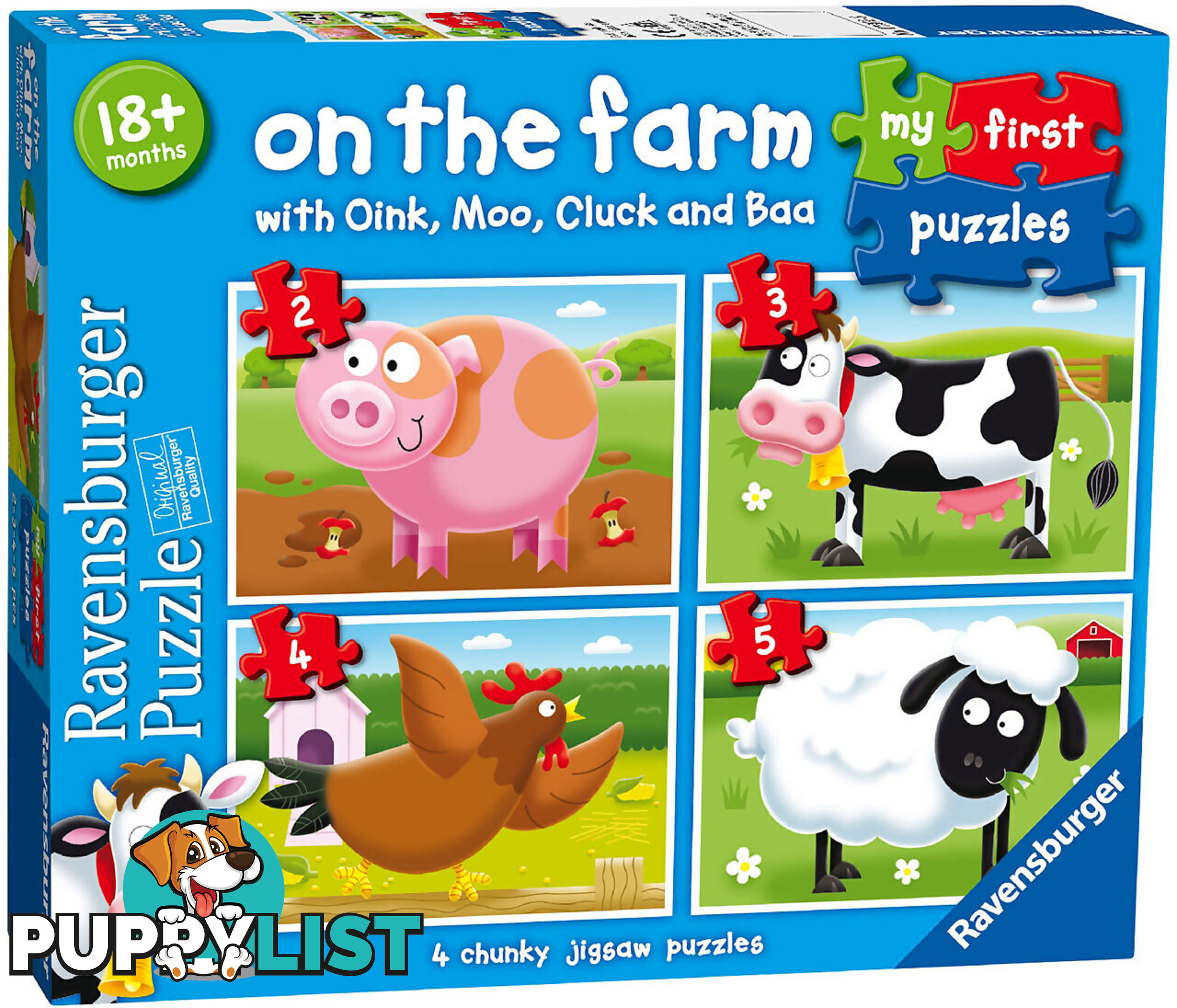 Ravensburger - On The Farm 4 X Jigsaw Puzzles 2 3 4 & 5 Pieces - Mdrb07302 - 4005556073023