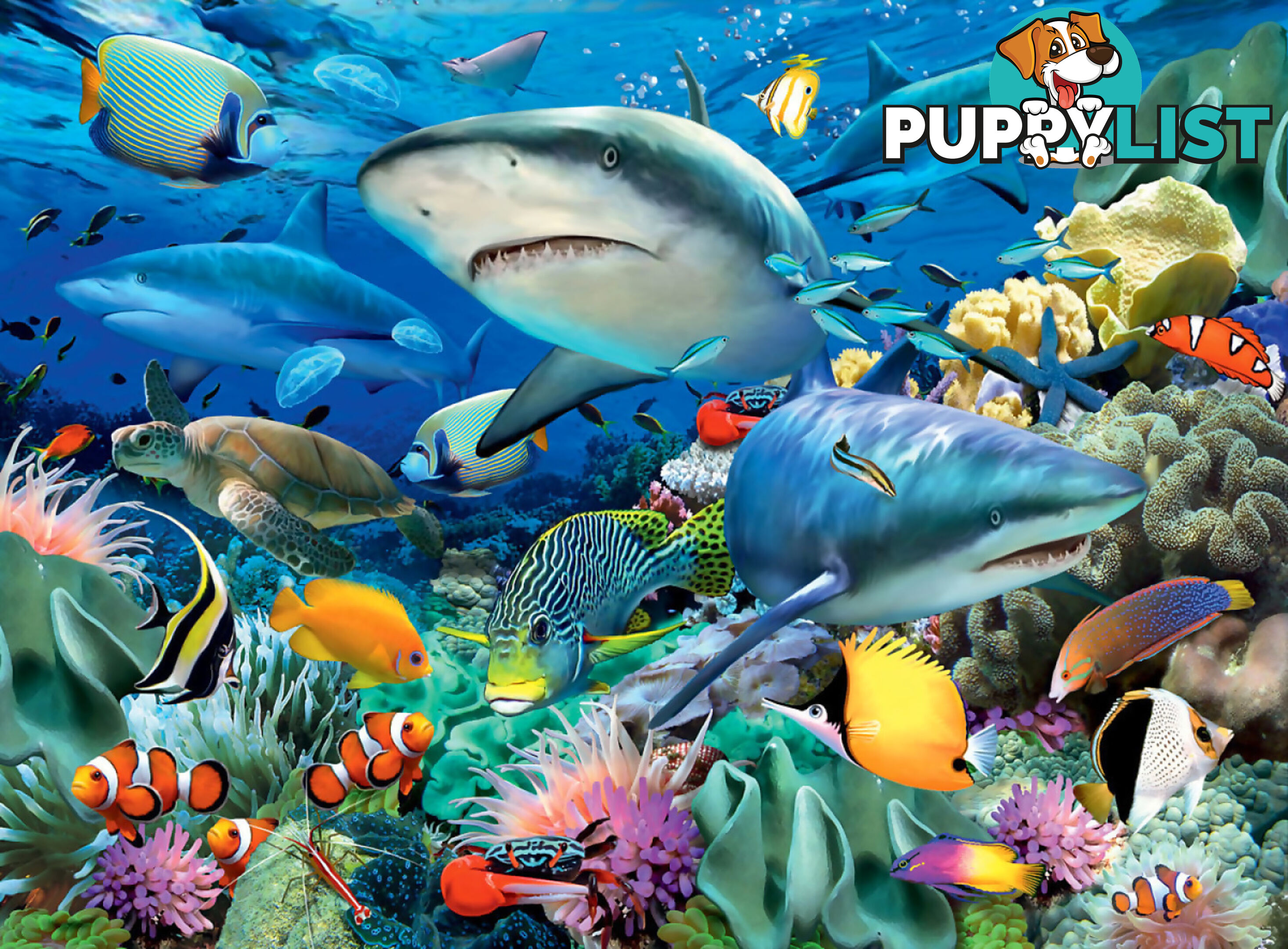 Ravensburger - Reef Of The Sharks Jigsaw Puzzle Xxl 100pc - Mdrb109517 - 4005556109517