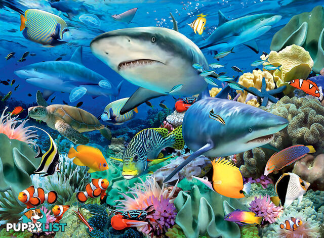 Ravensburger - Reef Of The Sharks Jigsaw Puzzle Xxl 100pc - Mdrb109517 - 4005556109517