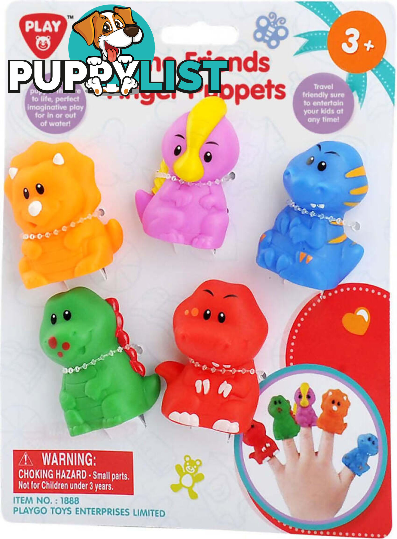 Playgo Toys Ent. Ltd - Dinosaur Finger Puppets - Art65461 - 4892401018885