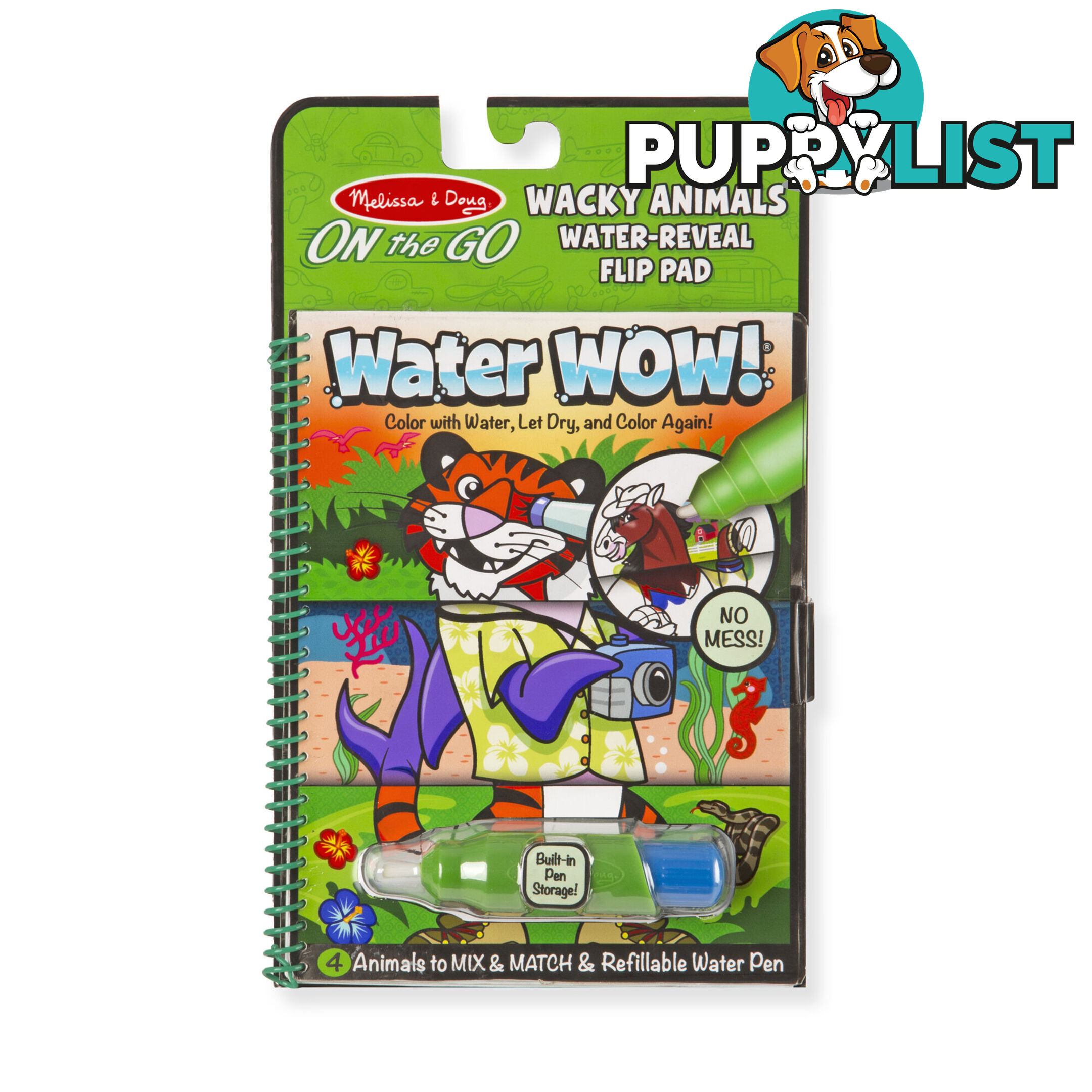 Melissa & Doug - Water Wow! - Wacky Animals Water Reveal Flip Pad - On The Go Travel Activity Mdmnd9464 - 0000772094641