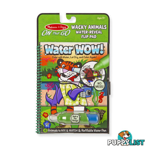 Melissa & Doug - Water Wow! - Wacky Animals Water Reveal Flip Pad - On The Go Travel Activity Mdmnd9464 - 0000772094641