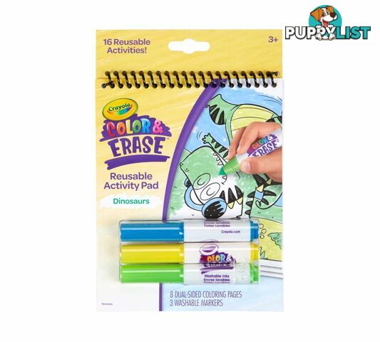 Crayola - Dinosaur Color & Erase Reusable Activity Pad With Markers - Bs811491 - 071662214913