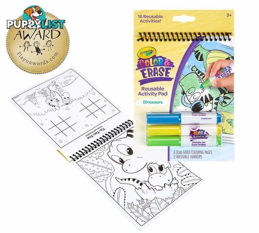 Crayola - Dinosaur Color & Erase Reusable Activity Pad With Markers - Bs811491 - 071662214913