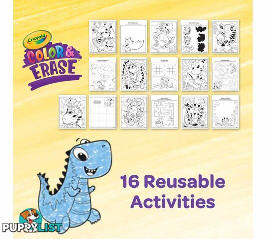 Crayola - Dinosaur Color & Erase Reusable Activity Pad With Markers - Bs811491 - 071662214913