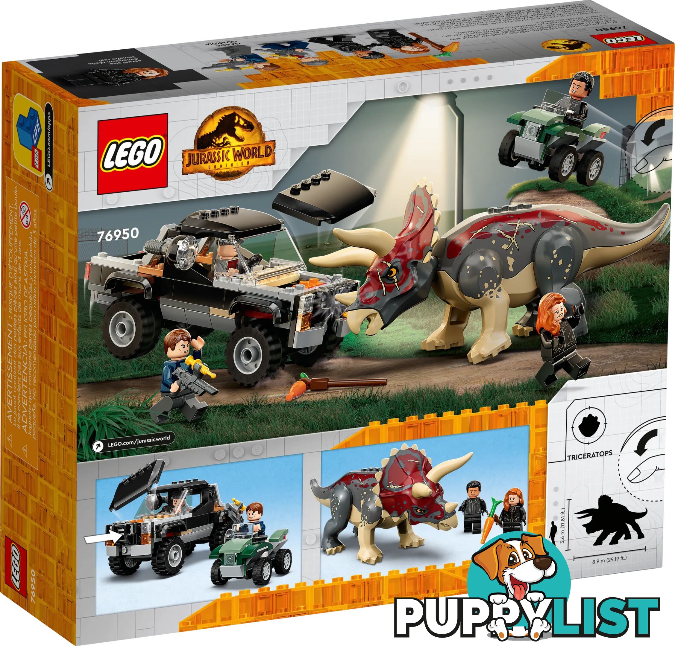 LEGO 76950 Triceratops Pick-up Truck Ambush - Jurassic World - 5702016971668