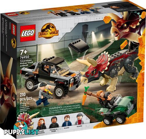 LEGO 76950 Triceratops Pick-up Truck Ambush - Jurassic World - 5702016971668