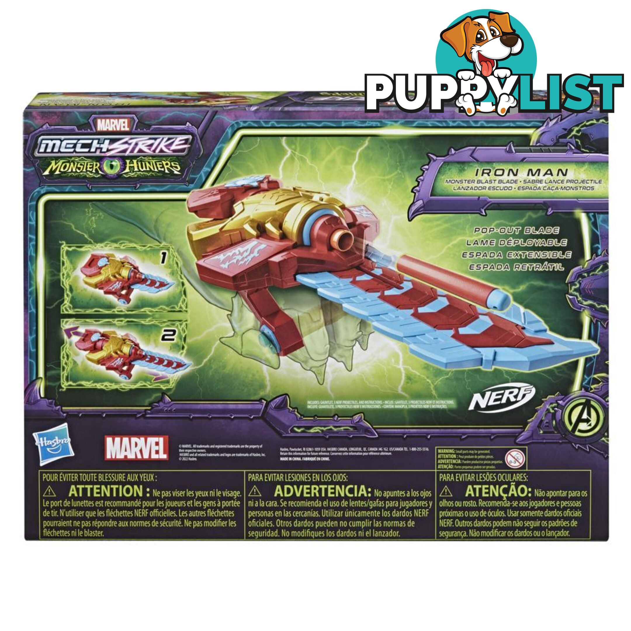 Marvel Avengers Mech Strike Monster Hunters Iron Man Monster Blast Blade Roleplay Hasbro - Hbf4378asoo - 195166154374