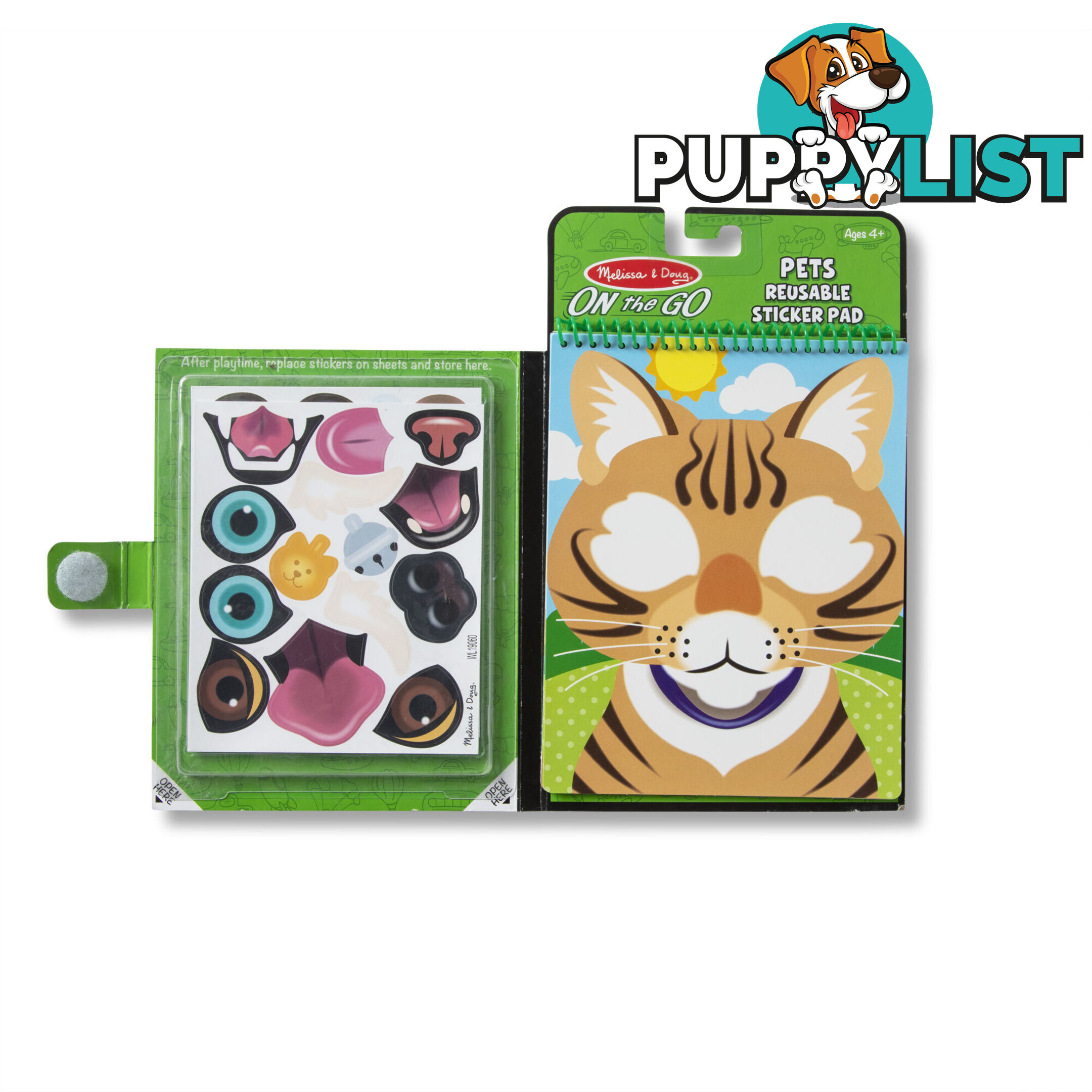 Melissa & Doug - Make-a-face - Pets Reusable Sticker Pad - On The Go Travel Activity Mdmnd30512 - 0000772305129