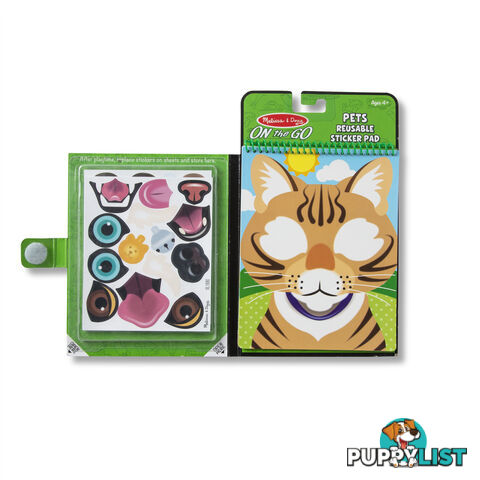 Melissa & Doug - Make-a-face - Pets Reusable Sticker Pad - On The Go Travel Activity Mdmnd30512 - 0000772305129