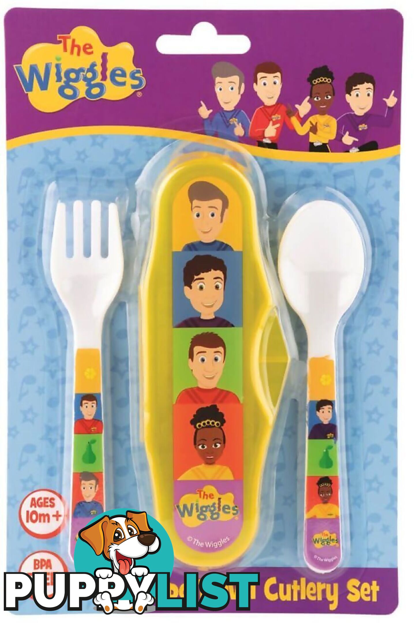 The Wiggles - 2pc Travel Cutlery Set - Fruit Salad Design - Jswig6083 - 9319057060839