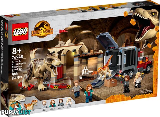 LEGO 76948 T. rex & Atrociraptor Dinosaur Breakout - Jurassic World - 5702016913545