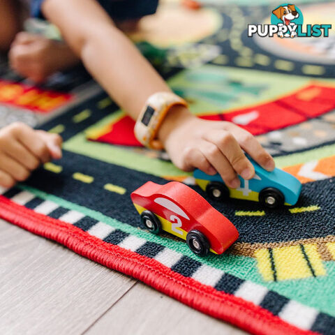 Melissa & Doug - Round The Speedway Race Track Rug & Car Set - Mdmnd9401 - 000772094016