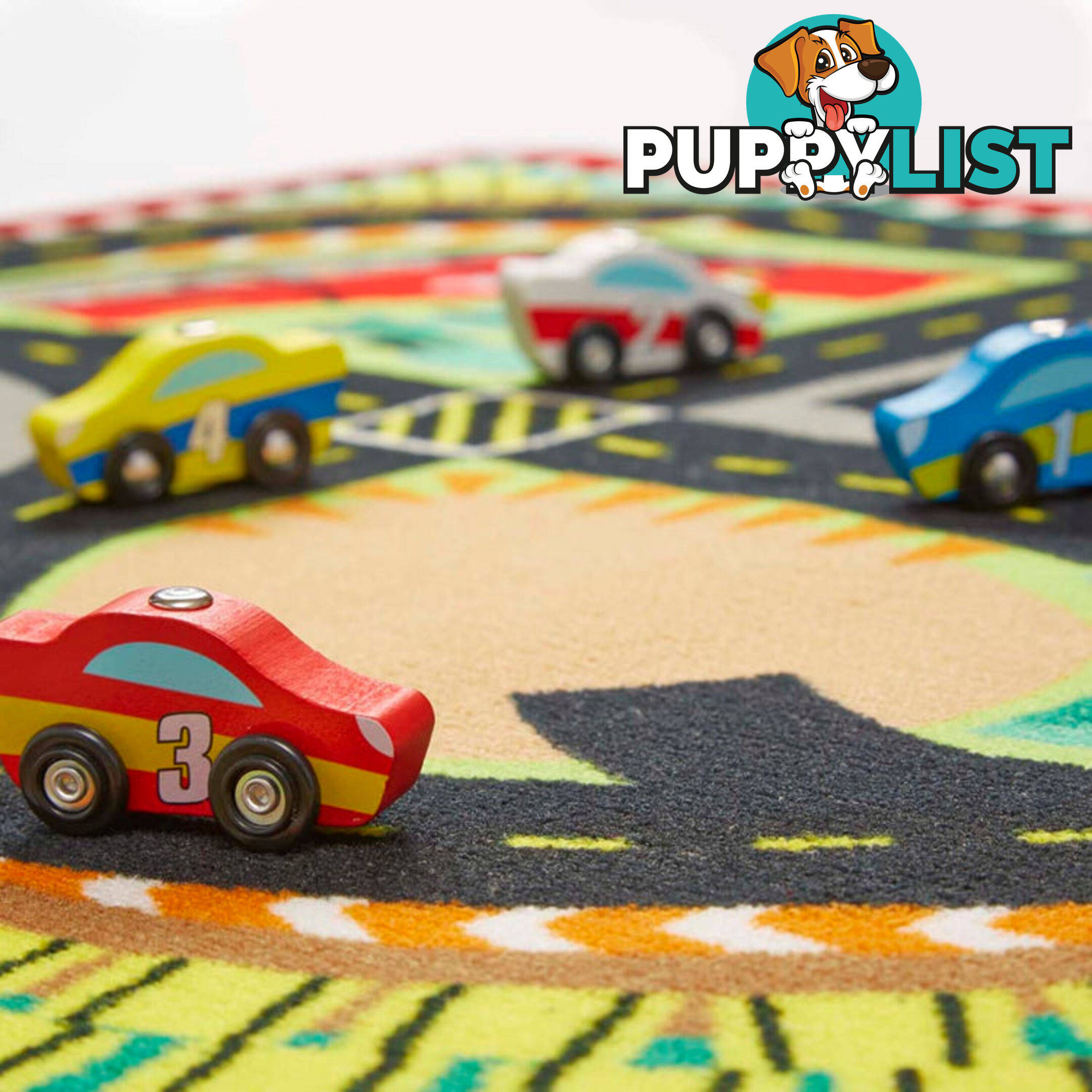 Melissa & Doug - Round The Speedway Race Track Rug & Car Set - Mdmnd9401 - 000772094016