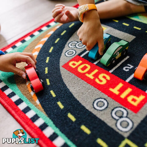 Melissa & Doug - Round The Speedway Race Track Rug & Car Set - Mdmnd9401 - 000772094016