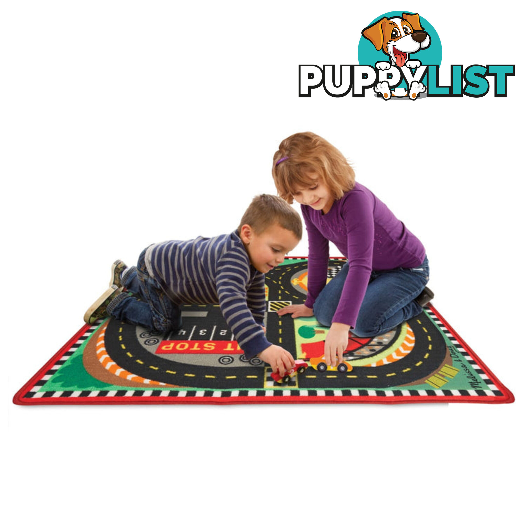 Melissa & Doug - Round The Speedway Race Track Rug & Car Set - Mdmnd9401 - 000772094016