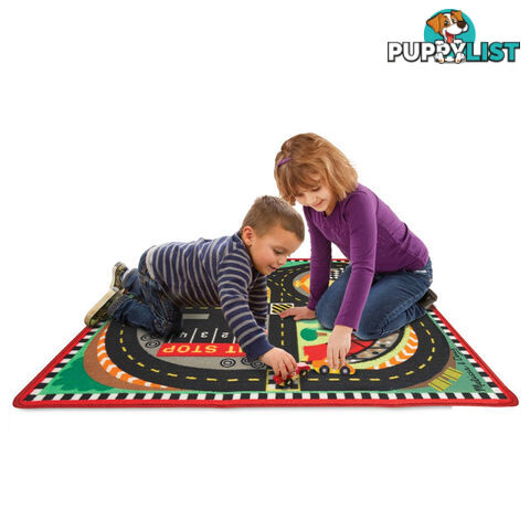 Melissa & Doug - Round The Speedway Race Track Rug & Car Set - Mdmnd9401 - 000772094016