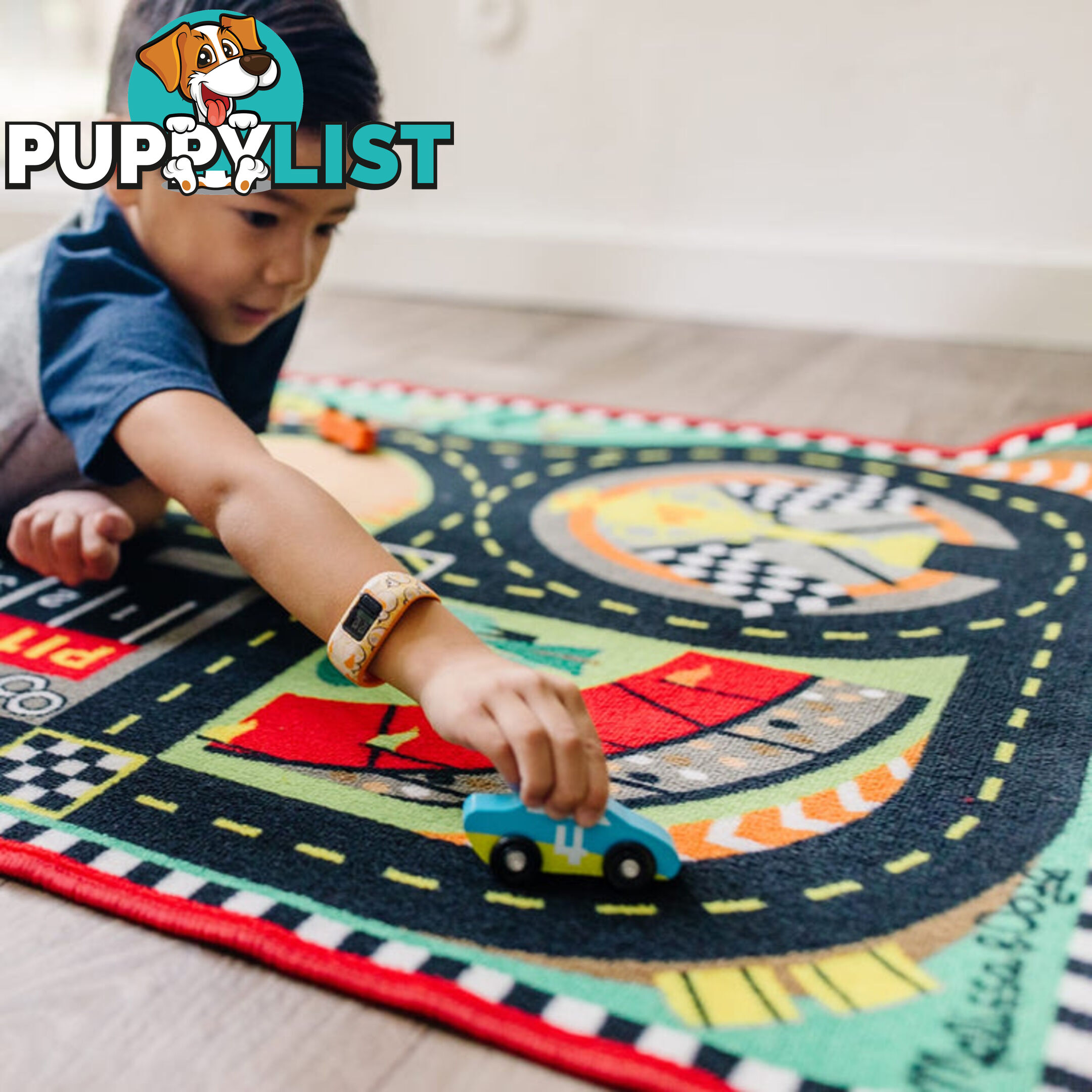 Melissa & Doug - Round The Speedway Race Track Rug & Car Set - Mdmnd9401 - 000772094016