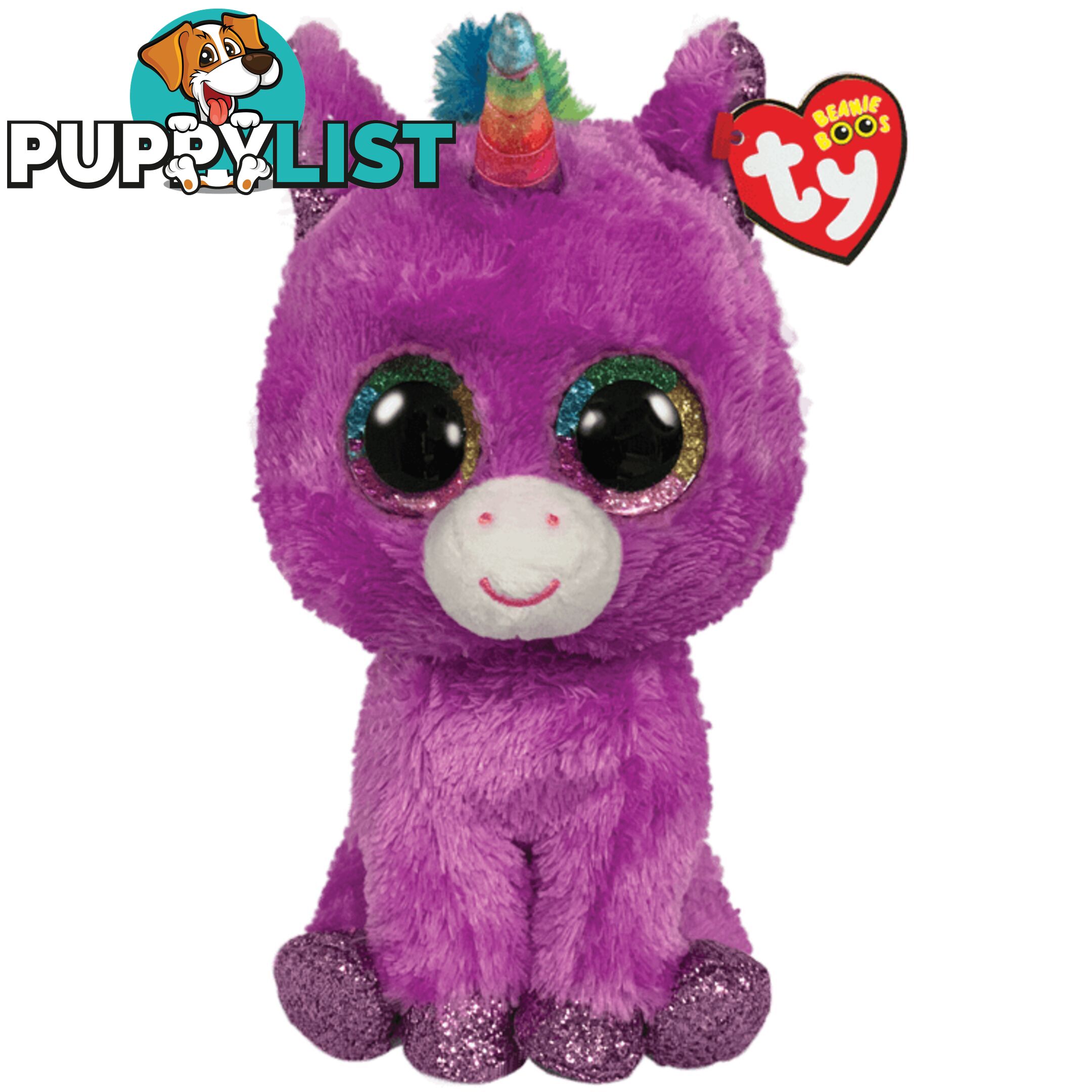 Ty Beanie Boos - Rosette - Purple Unicorn 15cm Small 36328 - 008421363285