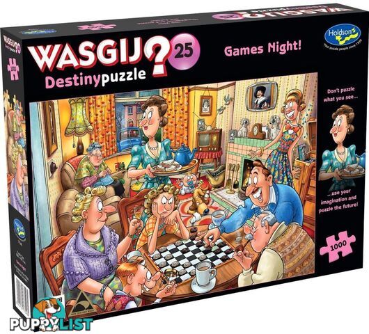 Wasgij - Destiny 25 - Games Night Holdson Jigsaw Puzzle 1000 Piece - Jdhol775484 - 9414131775484