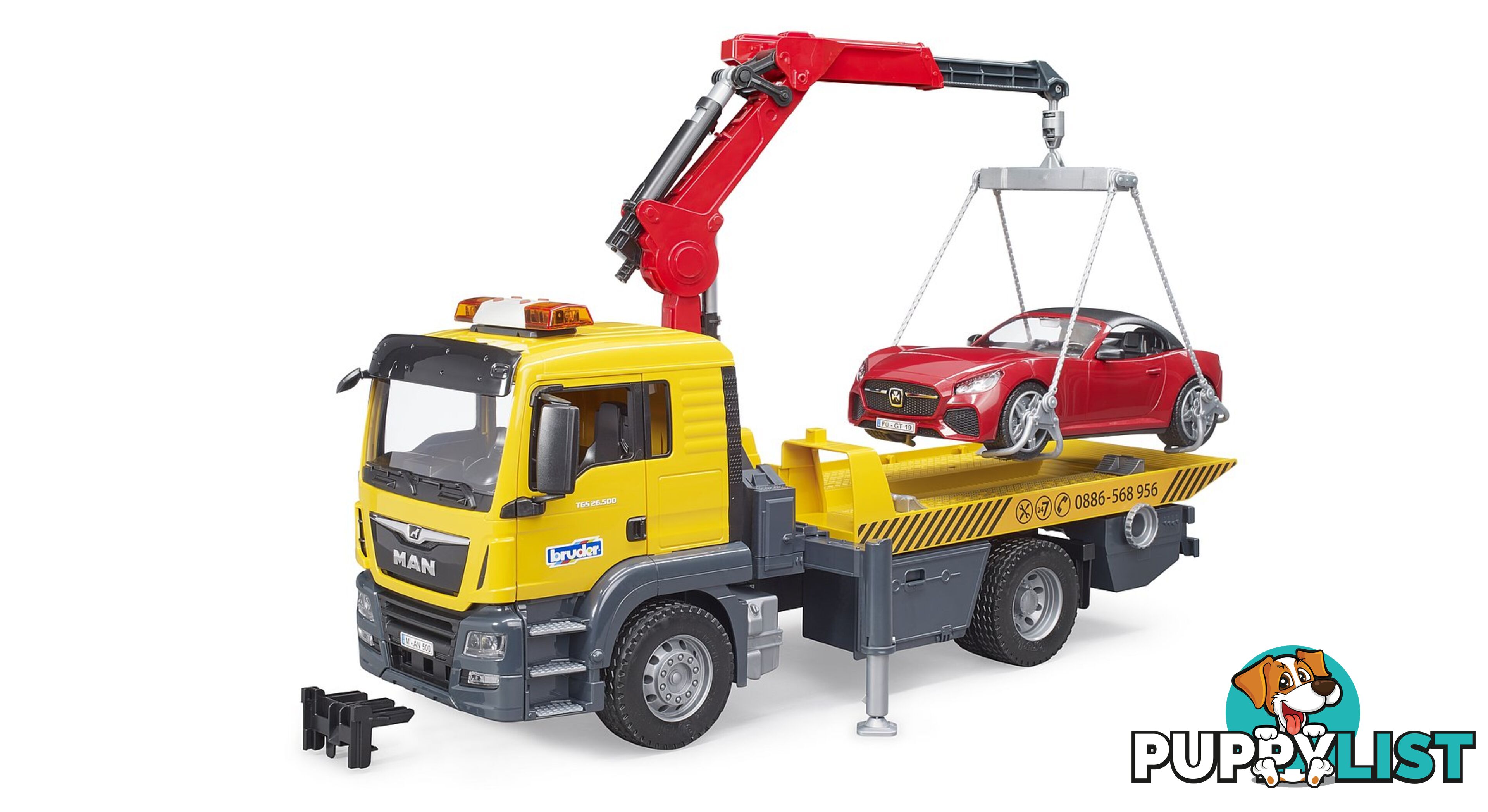 Bruder Man Tgs Tow Truck With Roadster - Bruder Commercial 03750 - 4001702037505