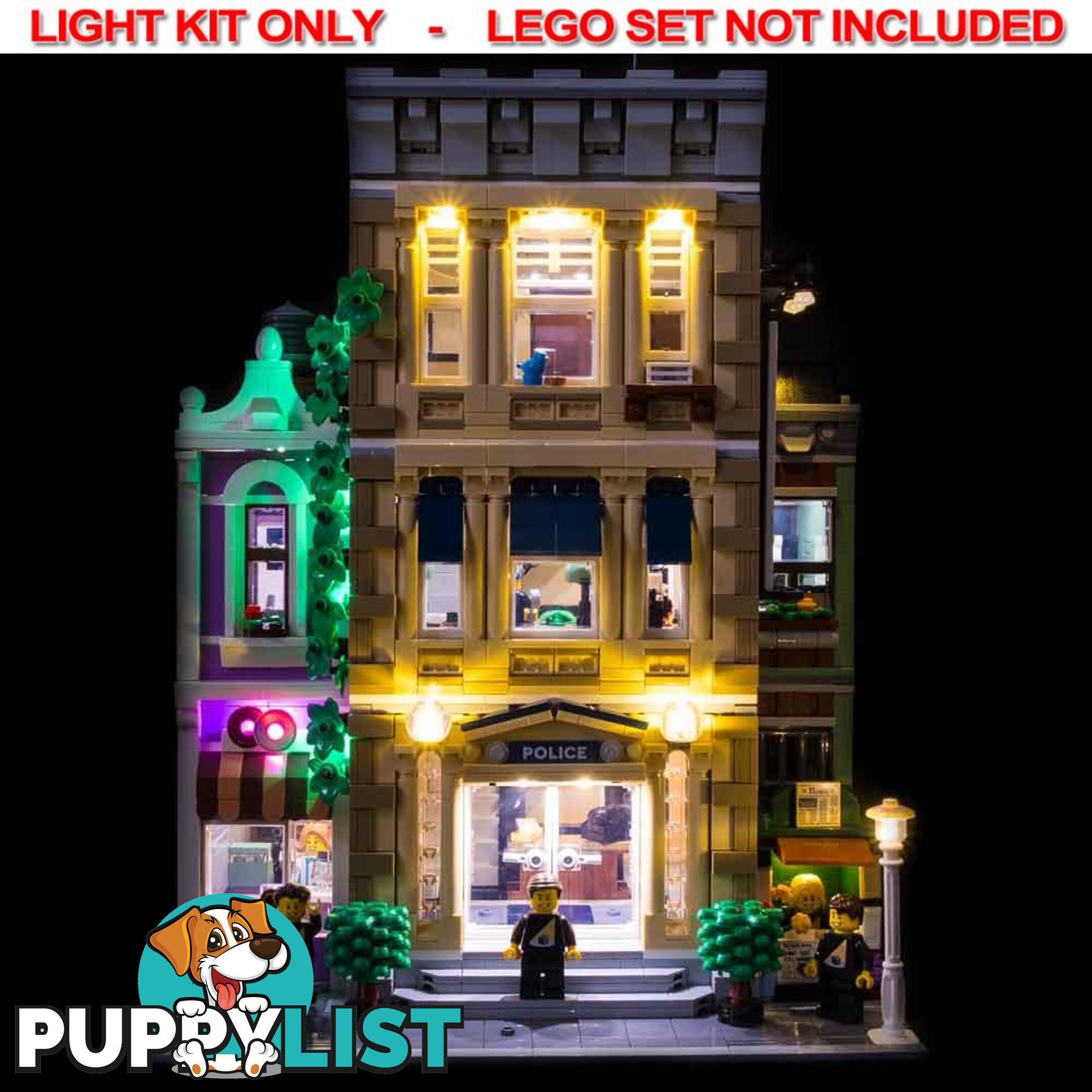 LIGHT KIT for LEGO Police Station 10278 - Light My Bricks - 744109767135