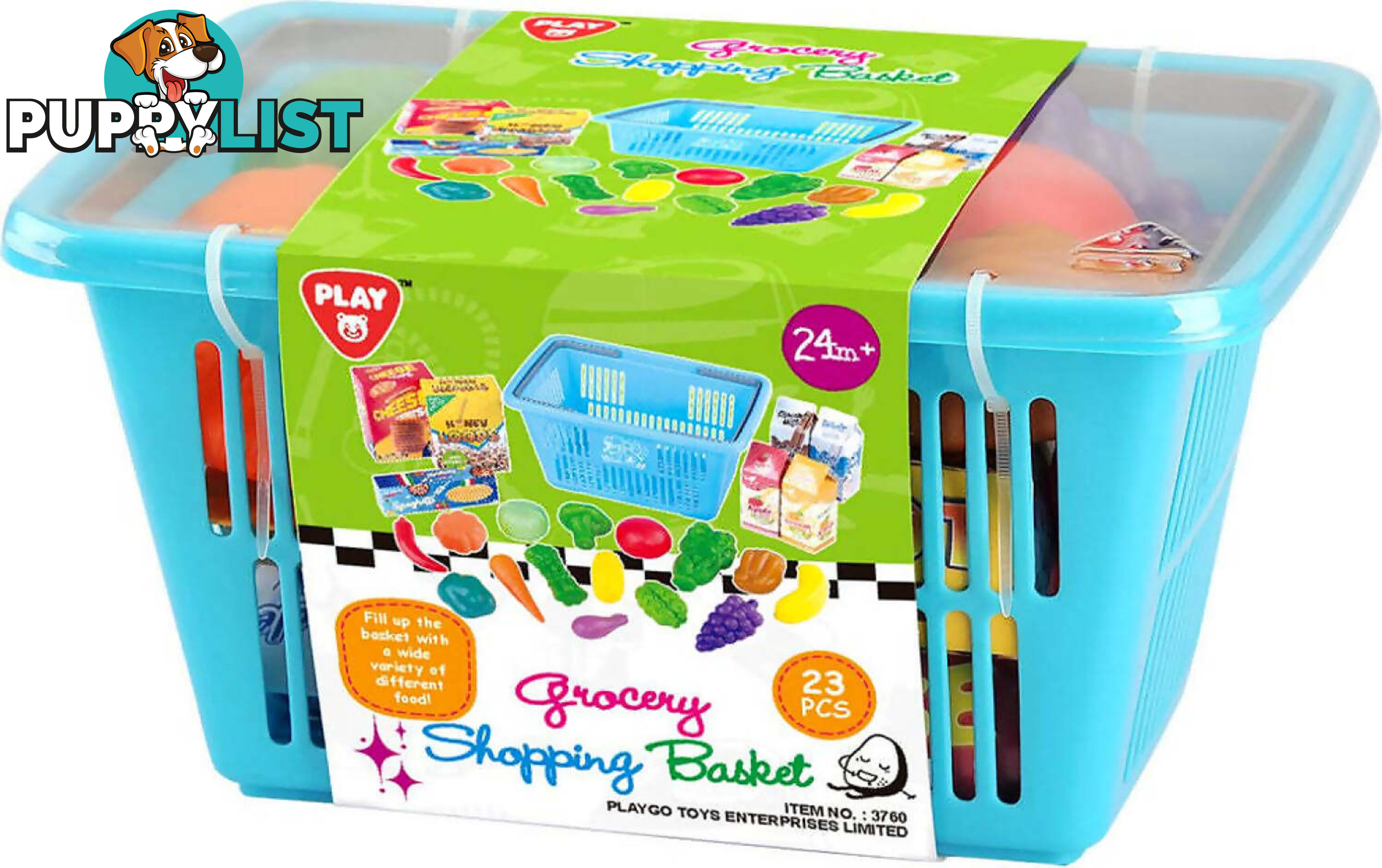 Playgo Toys Ent. Ltd. - Grocery Shopping Basket 23 Pieces - Art66174 - 4892401037602