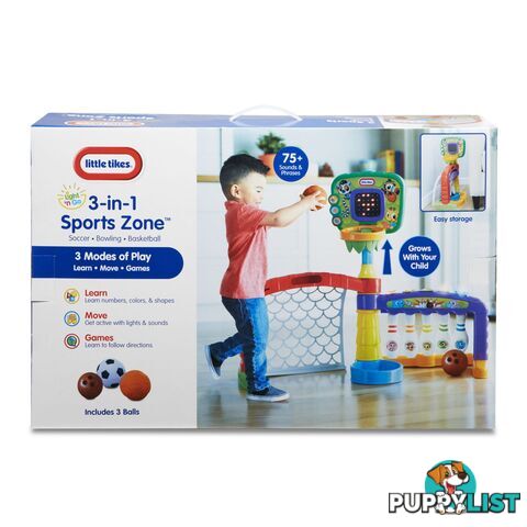 Little Tikes - 3 In 1 Sports Zone Dunk Kick Score Bowling Basketball Soccer Playset Bj643224 - 050743643224