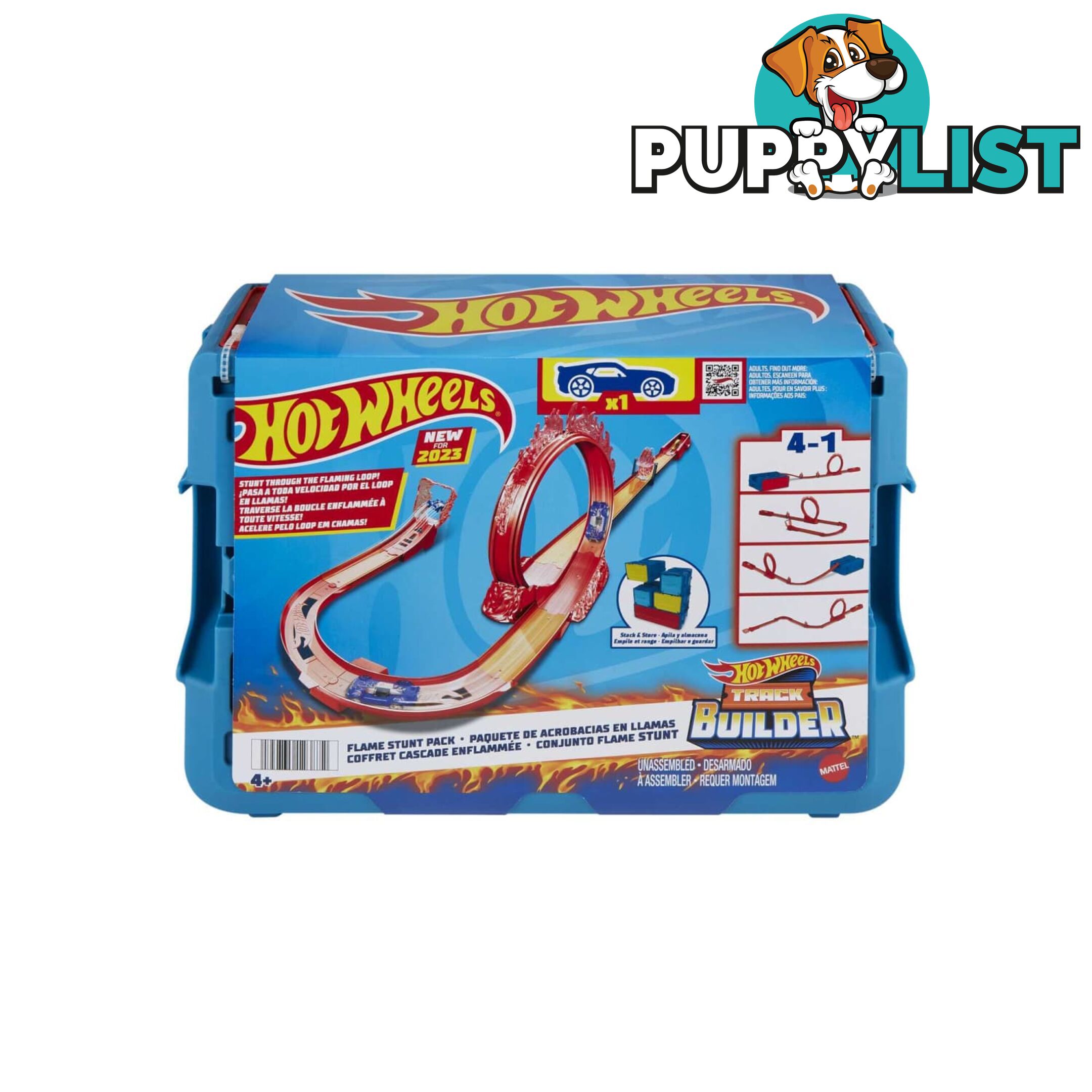 Hot Wheels® - Track Set And 1 Hot Wheels® - Car Fire-themed Track Building Set - Mahmc04 - 194735123872