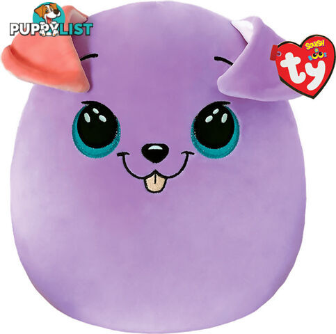 Ty Squish-a-boos - Bitsy The Purple Dog - Large 14 Inches - Squishy Beanies - Bg39312 - 008421393121