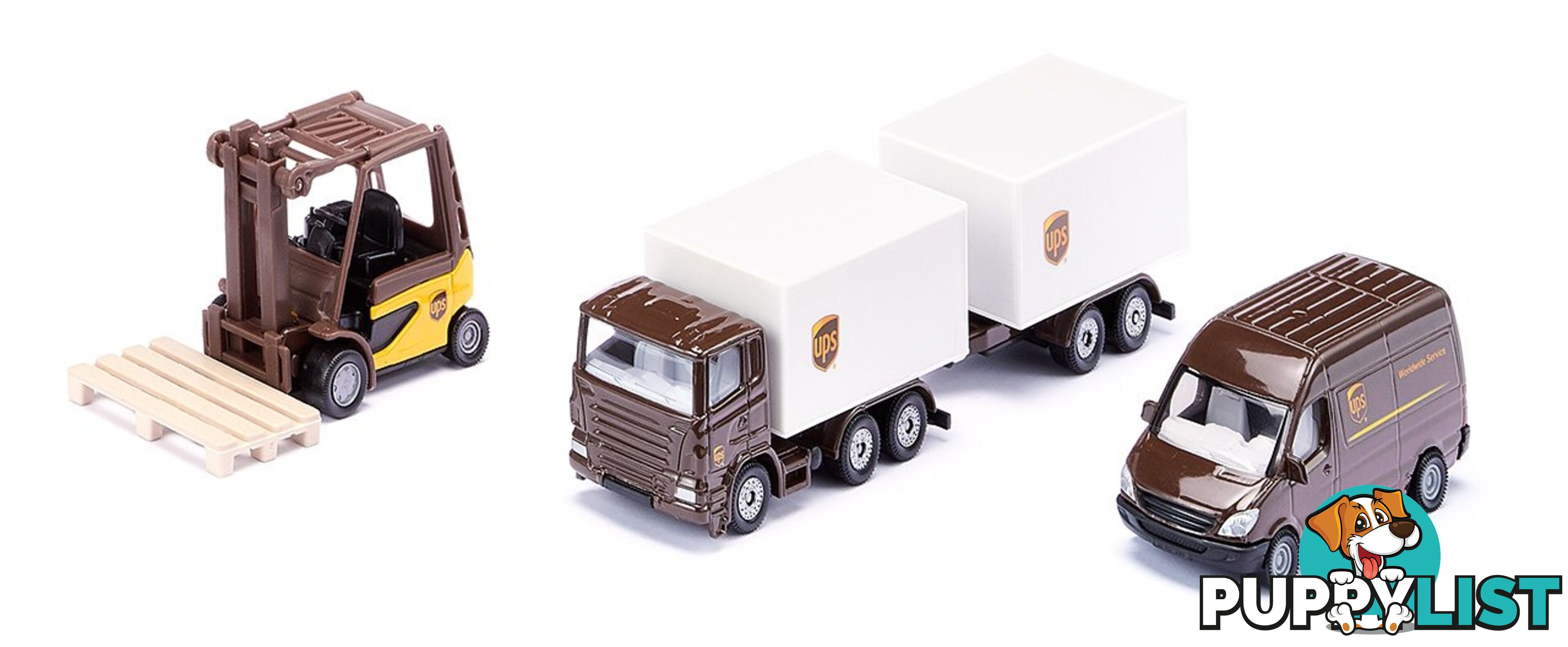 Siku - UPS Logistics 3 X Vehicle Set Playset - Mdsi6324 - 4006874063246