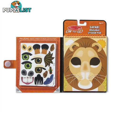 Melissa & Doug - Make-a-face - Safari Reusable Sticker Pad - On The Go Travel Mdmnd30510 - 0000772305105