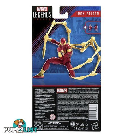 Marvel Legends Series Spider-man 6-inch Iron Spider Action Figure Incl 2 Accessories Hasbro - Hbf34555 - 5010994153816